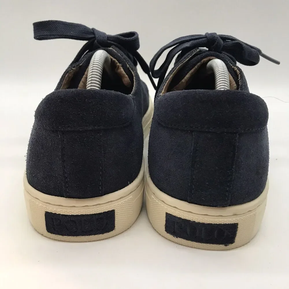 Polo Ralph Lauren Jermain Suede Sneakers Men's 12 D Navy Blue Lace Up Low Shoes